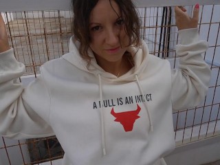 Pink thong and pee of a horny girl