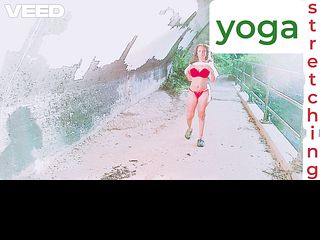 Exhibitionist Wife Public Cosplay Thong Walking Around Stretching Yoga Style Romantic Sensual Solo F