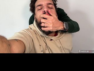 Andolini fucks on the stairs with Samuel Hodecker and secretly fucks him without a condom