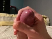 Close Up Solo Amateur Handjob with Precum and Cumshot