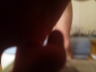 Skinny lanky horny teen dominates his big juicy cock