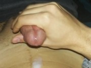 Teen boy strokes his cock until last cum drip