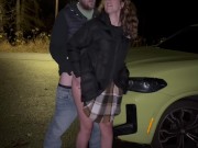 Real couple almost get caught multiple times fucking in public