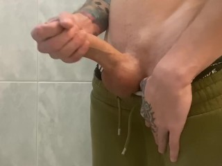 Top domin with big dick jerks off and cums