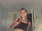 Shy amateur teen fucks self and cums for the first time while parents are home!