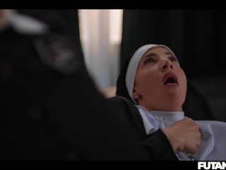 Milf vs Inked Girl Shemale Cums all over