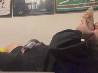 Cum in Soccer gloves cleats and Socks