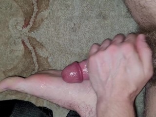 Rubbing my cock on my feet until I cum