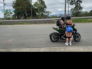 Beautiful ass on my motorcycle. A little ride and she lets her pants rip open for me to fuck.????????