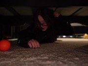 Stuck Under Bed after Workout, what did you put inside me?!