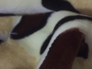 Cumming on soft mink blanket