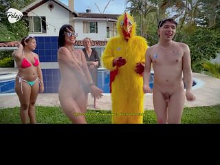 I'm upset with my stepbro, I challenge him to an oil fight match outside the house, if i win we fuck