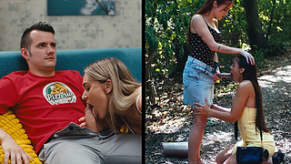 Male Freezed In Time - Milan Cheek Blowjobs Futa Girl Audrey Reid & Merida Sat Freezes Sam Bourne